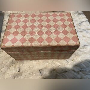 Pink and Cream Checkered Box